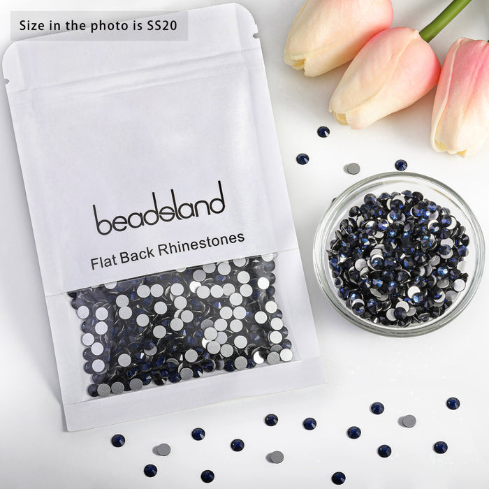 Beadsland Flat Back Crystal Rhinestones Round Gems For Nail Art And Craft Glue Fix - Montana