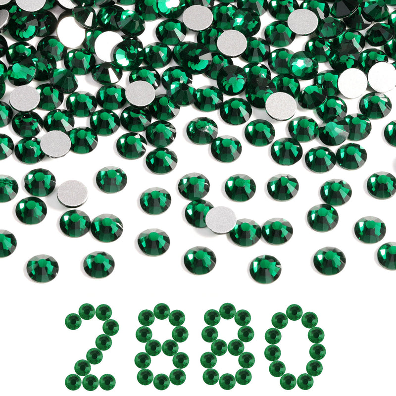 Beadsland Flatback Rhinestones a granel, 14400 piezas de diamantes de imitación para uñas, manualidades, ropa, decoración de bricolaje, SS6-SS30-Emerald