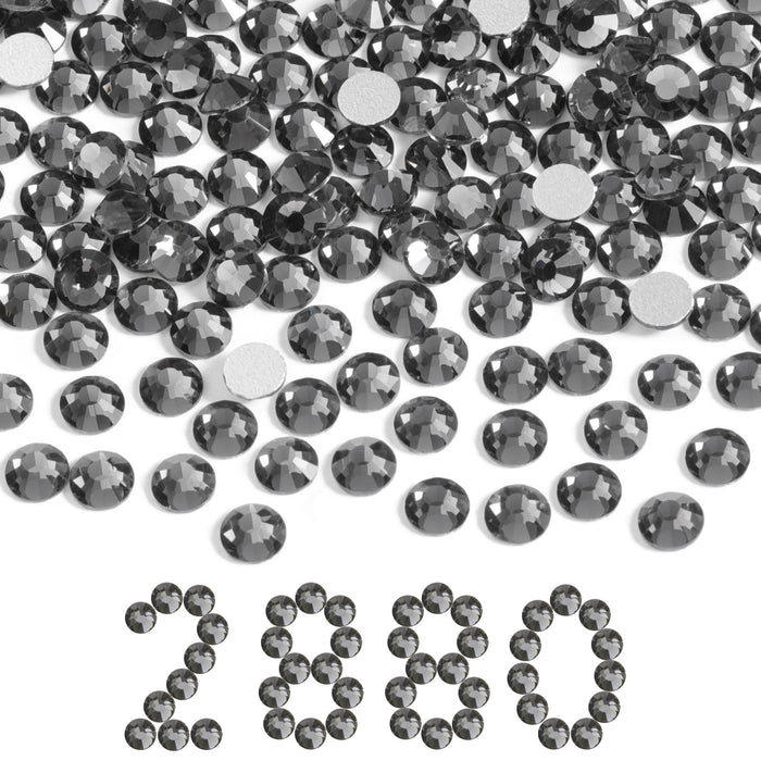 Beadsland Flatback Rhinestones a granel, 14400 piezas de diamantes de imitación para uñas, manualidades, ropa, decoración de bricolaje, SS6-SS30-Black Diamond