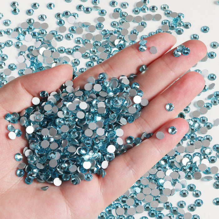 Beadsland Flatback Rhinestones Bulk, Rhinestones for Nails Crafts Clothes DIY Decoration, Aquamarine