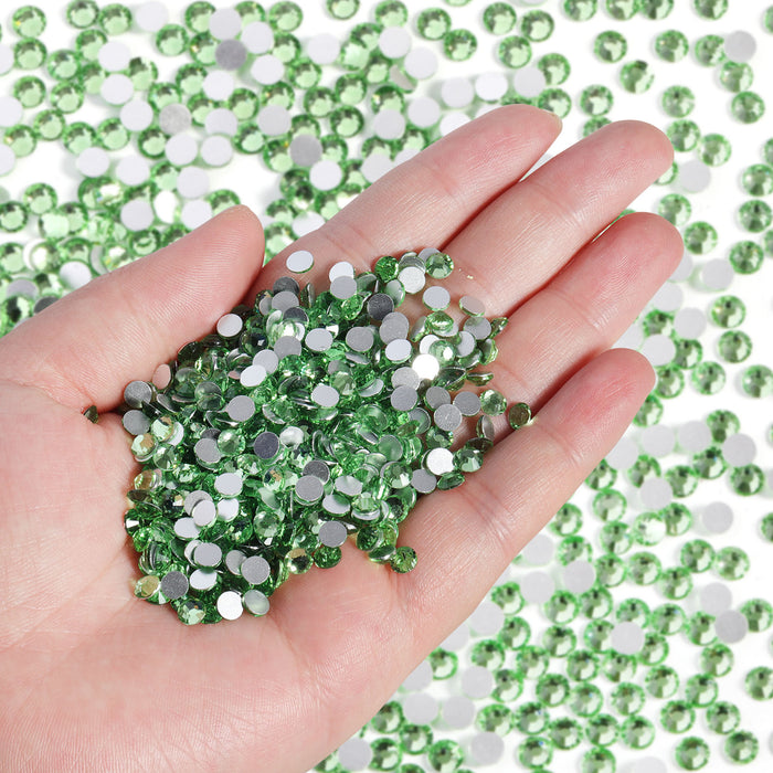 Beadsland Flatback Rhinestones Bulk, Rhinestones for Nails Crafts Clothes DIY Decoration, Light Green