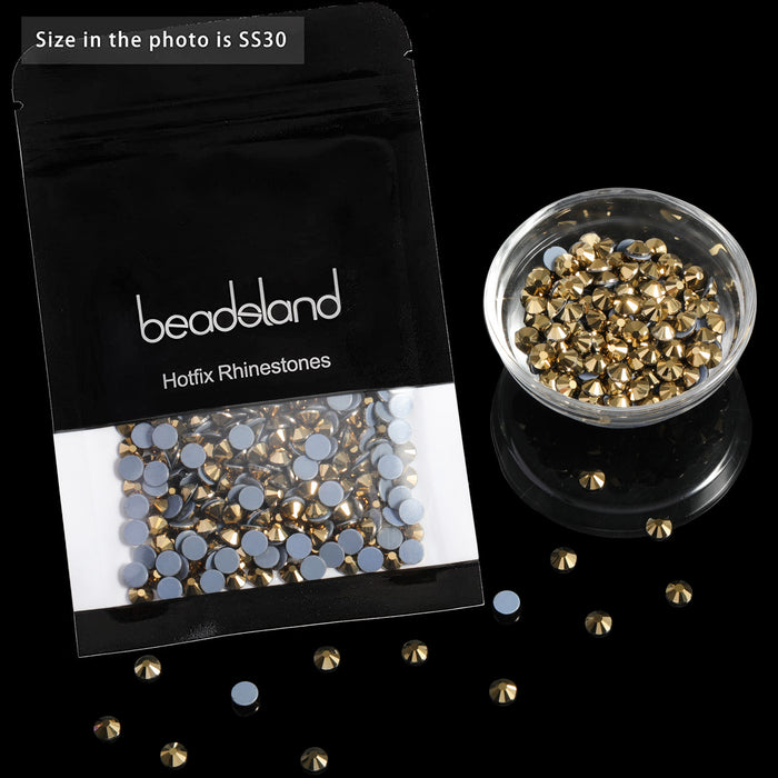 Beadsland Hotfix Rhinestones, Crystal Rhinestones for Crafts Clothes DIY Decoration- Aurum