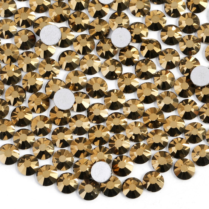 Beadsland - Diamantes de imitación de cristal con parte trasera plana, gemas redondas para decoración de uñas y pegamento para manualidades, hematita plateada