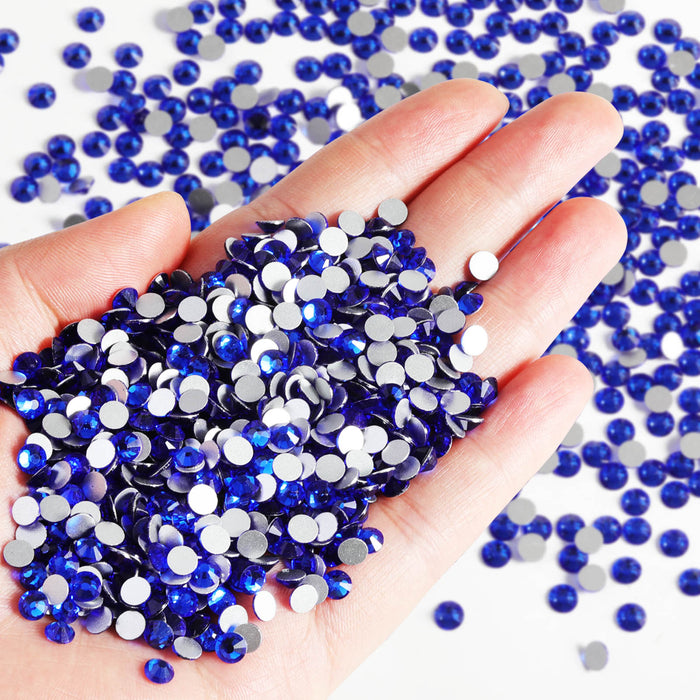 Beadsland Flatback Rhinestones Bulk,Rhinestones for Nails Crafts Clothes DIY Decoration, SS6-SS30-Sapphire