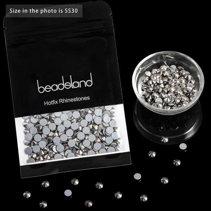 Beadsland Hotfix Rhinestones, Crystal Rhinestones for Crafts Clothes DIY Decoration- Hematite