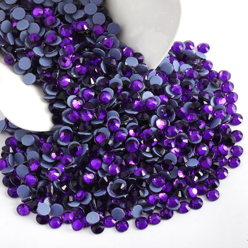 Beadsland Hotfix Rhinestones, Crystal Rhinestones for Crafts Clothes DIY Decoration- Pure Purple