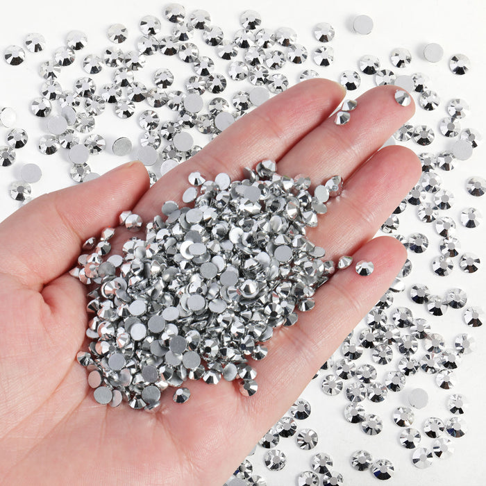 Beadsland Flatback Rhinestones Bulk, Rhinestones for Nails Crafts Clothes DIY Decoration, Silver Hematite