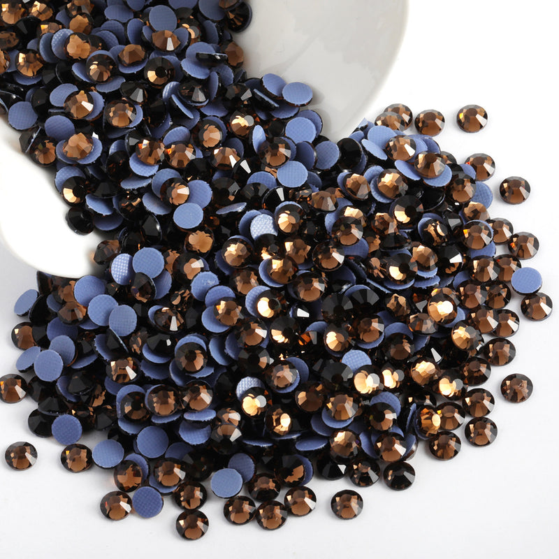 Beadsland Hotfix Rhinestones, Crystal Rhinestones for Crafts Clothes DIY Decoration-Smoked Topaz