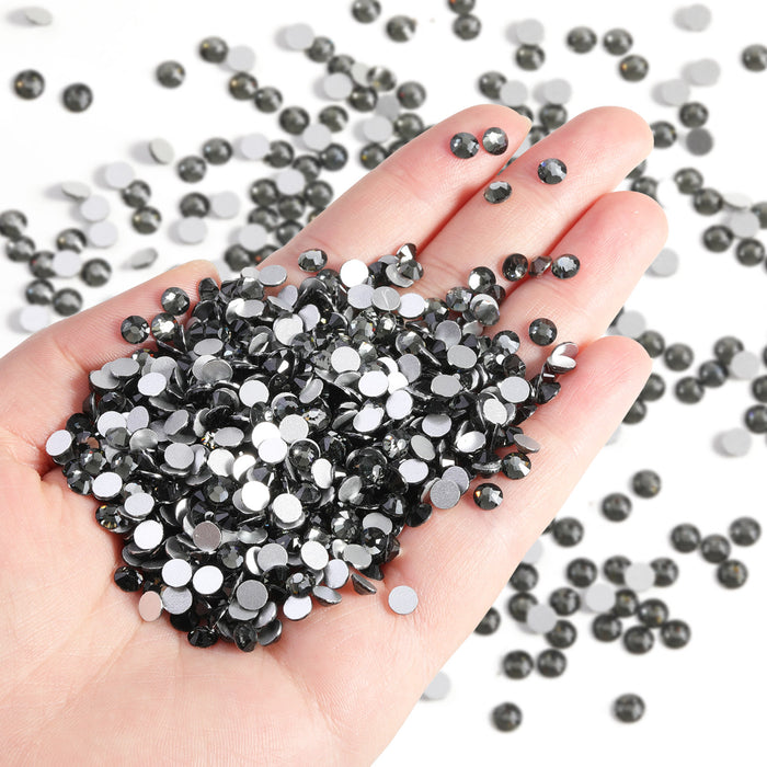 Beadsland Flatback Rhinestones Bulk, Rhinestones for Nails Crafts Clothes DIY Decoration, Black Diamond