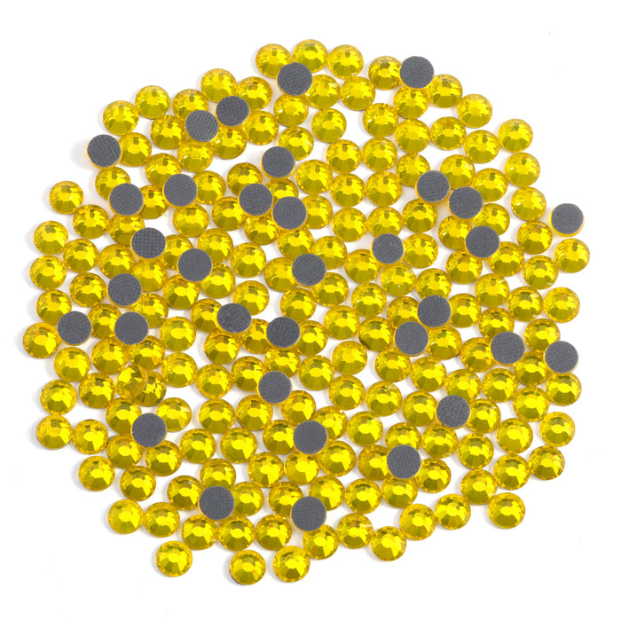 Hotfix Rhinestones Bulk for Crafts Clothes,Hotfix Crystals DIY Decoration, SS6-SS30 - Lemon Yellow