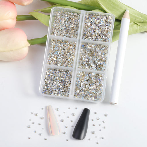 Beadsland Rhinestones for Makeup,8 sizes 2500pcs Flatback Rhinestones