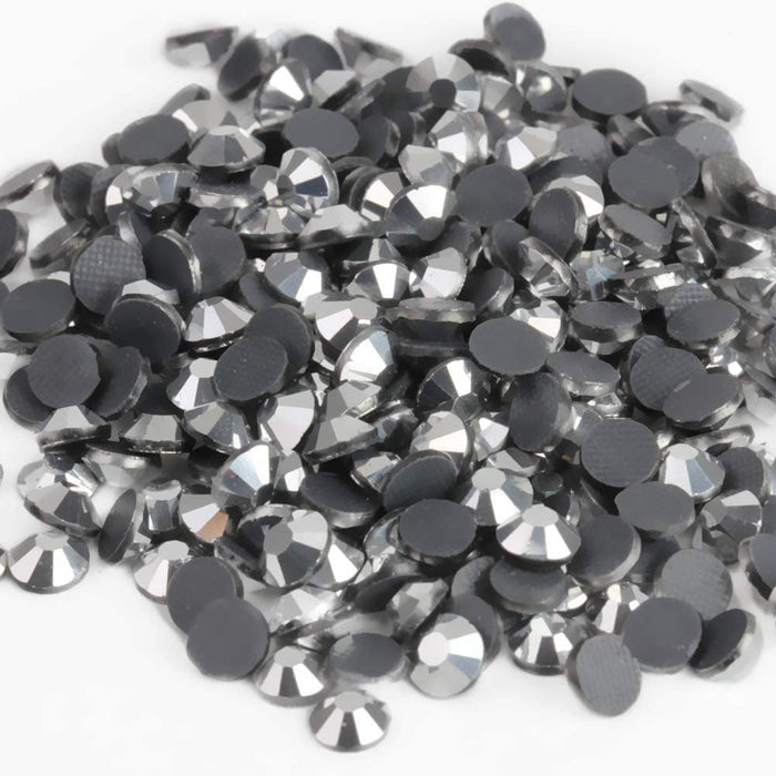 Beadsland Kristall-Hotfix-Strass, maschinengeschliffener Stein – Silberhämatit