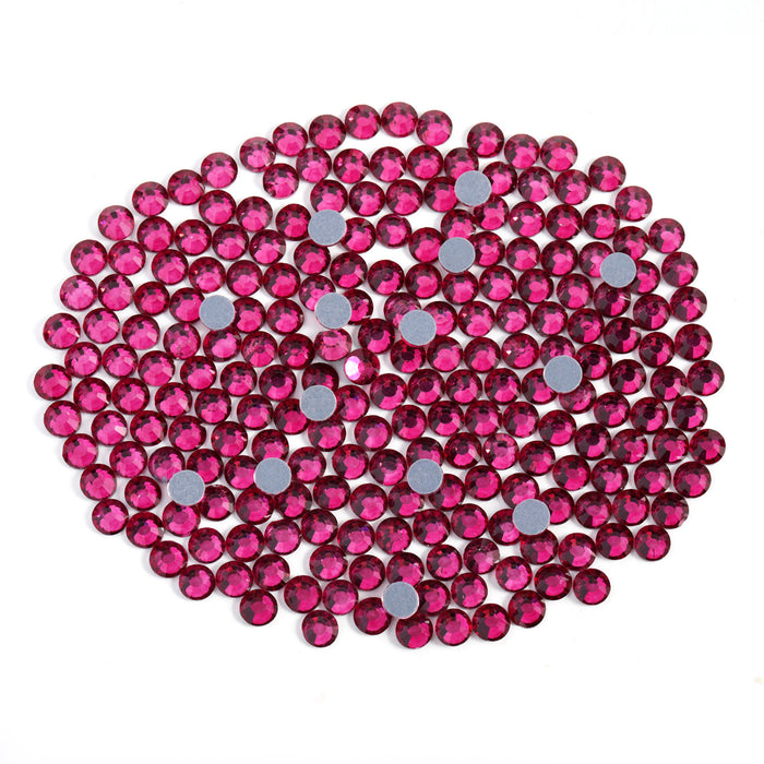 Hotfix Rhinestones Bulk for Crafts Clothes,Hotfix Crystals DIY Decoration, SS6-SS30 - Fuchsia