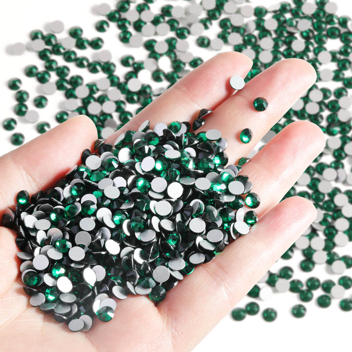 Beadsland Flatback Rhinestones Bulk, Rhinestones for Nails Crafts Clothes DIY Decoration, Emerald