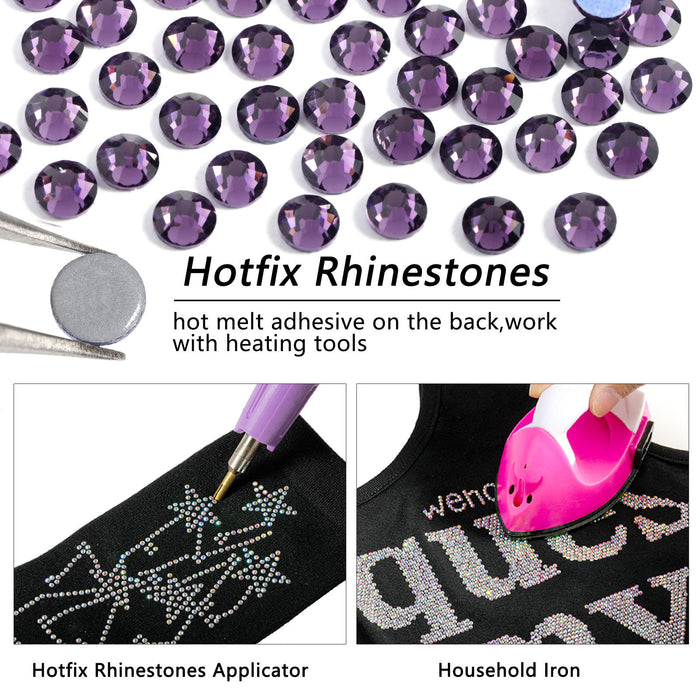 Beadsland Hotfix Rhinestones, Crystal Rhinestones for Crafts Clothes DIY Decoration-Tanzanite