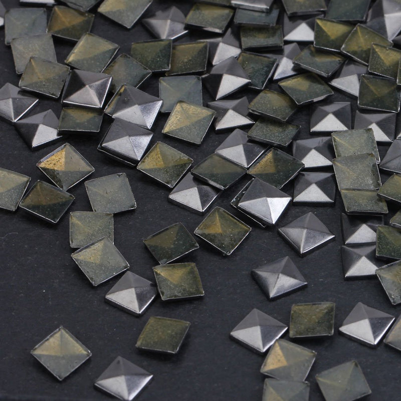 Hotfix Flat Back Pyramid Studs - 1/4" Flatback Glue on Studs