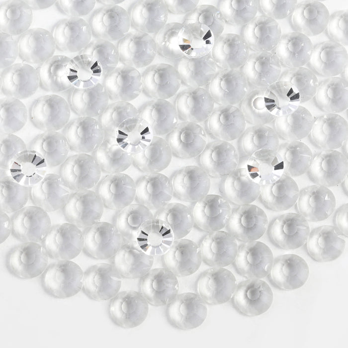 Beadsland Flat Back Crystal Rhinestones Round Gems For Nail Art And Craft Glue Fix - Transparent