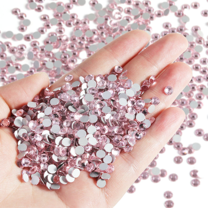 Beadsland Flatback Strass Bulk, 14400 piezas de diamantes de imitación para uñas, manualidades, ropa, decoración de bricolaje, SS6-SS30-Light Pink