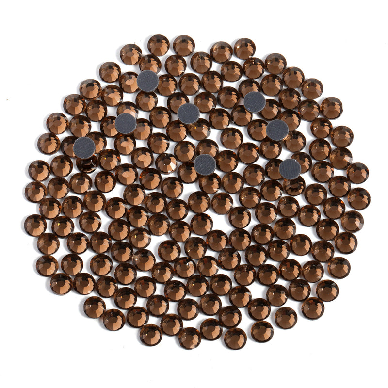 Hotfix Rhinestones Bulk for Crafts Clothes,Hotfix Crystals DIY Decoration, SS6-SS30 - Smoked Topaz