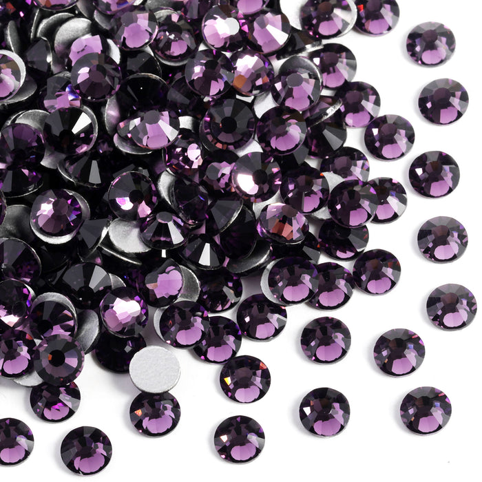 Beadsland Flat Back Crystal Rhinestones Round Gems For Nail Art And Craft Glue Fix- Tanzanite