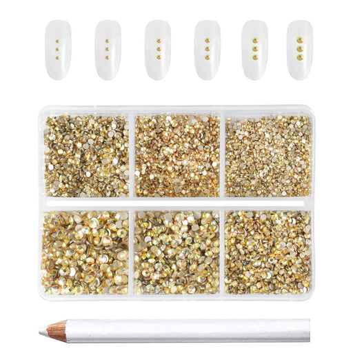  Beadsland Rhinestones for Makeup,8 Sizes 2500pcs Crystal  Flatback Rhinestones Face Gems for Nails Crafts with Tweezers and Wax  Pencil,Transparent AB,SS4-SS30