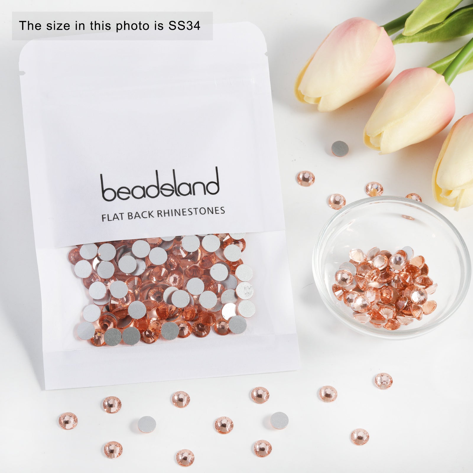 Beadsland Flat Back Crystal Rhinestones Round Gems For Nail Art