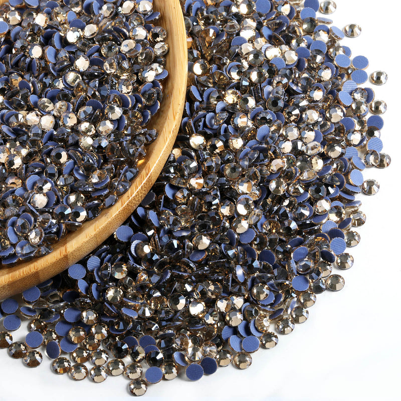 Hotfix Rhinestones Bulk for Crafts Clothes,Hotfix Crystals DIY Decoration, SS6-SS30 - Golden Shadow