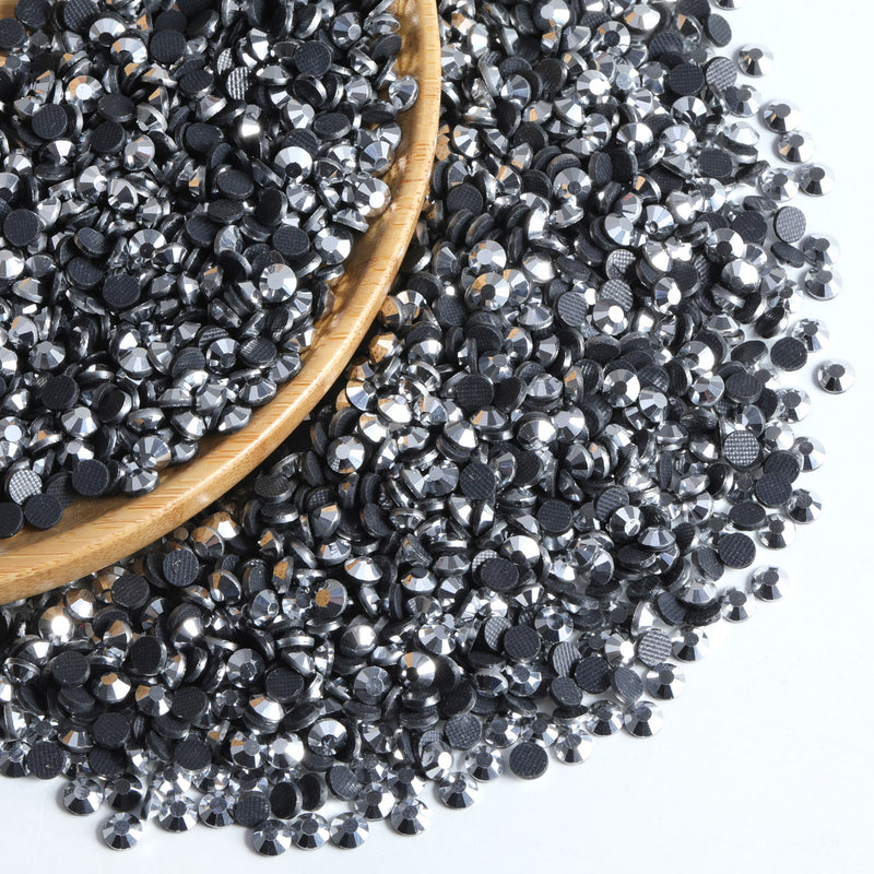 Hotfix Rhinestones Bulk for Crafts Clothes,Hotfix Crystals DIY Decoration, SS6-SS30 - Silver Hematite