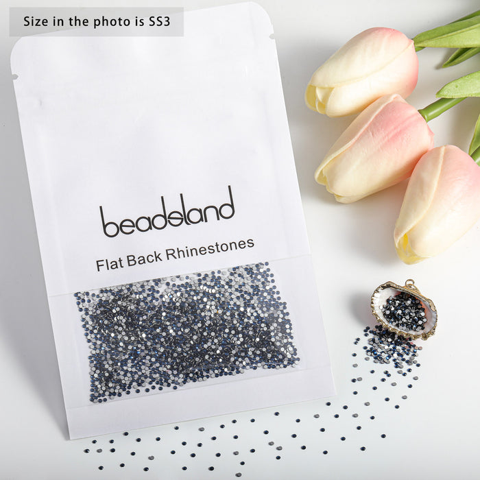 Beadsland Flat Back Crystal Rhinestones Round Gems For Nail Art And Craft Glue Fix - Montana