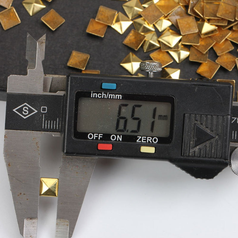 Hotfix Flat Back Pyramid Studs - 1/4" Flatback Glue on Studs