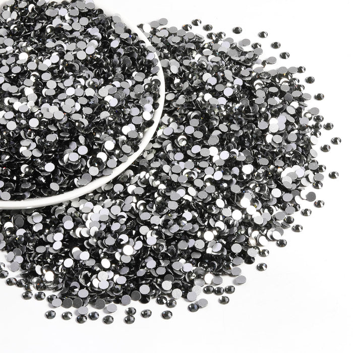 Beadsland Flatback Rhinestones Bulk, Rhinestones for Nails Crafts Clothes DIY Decoration, Black Diamond