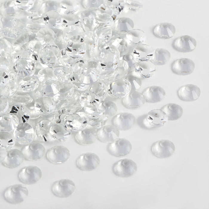 Beadsland Flat Back Crystal Rhinestones Round Gems For Nail Art And Craft Glue Fix - Transparent