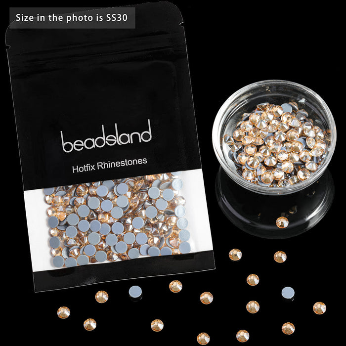 Beadsland Hotfix Rhinestones, Crystal Rhinestones for Crafts Clothes DIY Decoration-Golden Shadow