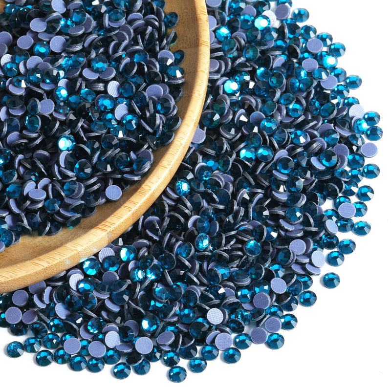 Hotfix Rhinestones Bulk for Crafts Clothes,Hotfix Crystals DIY Decoration, SS6-SS30 - Indicolite