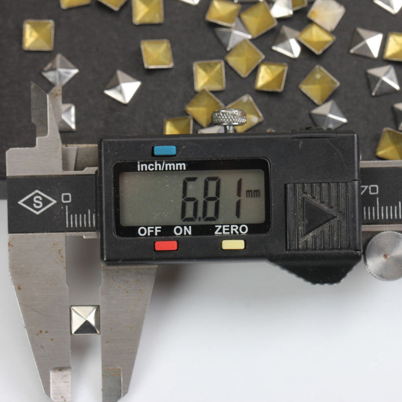 Hotfix Flat Back Pyramid Studs - 1/4" Flatback Glue on Studs