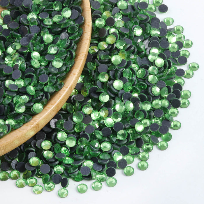 Diamantes de imitación Hotfix a granel para manualidades, decoración de bricolaje con cristales Hotfix, SS6-SS30 - Verde claro