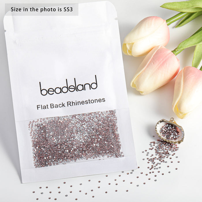 Beadsland Flat Back Crystal Rhinestones Round Gems For Nail Art And Craft Glue Fix- Light purple