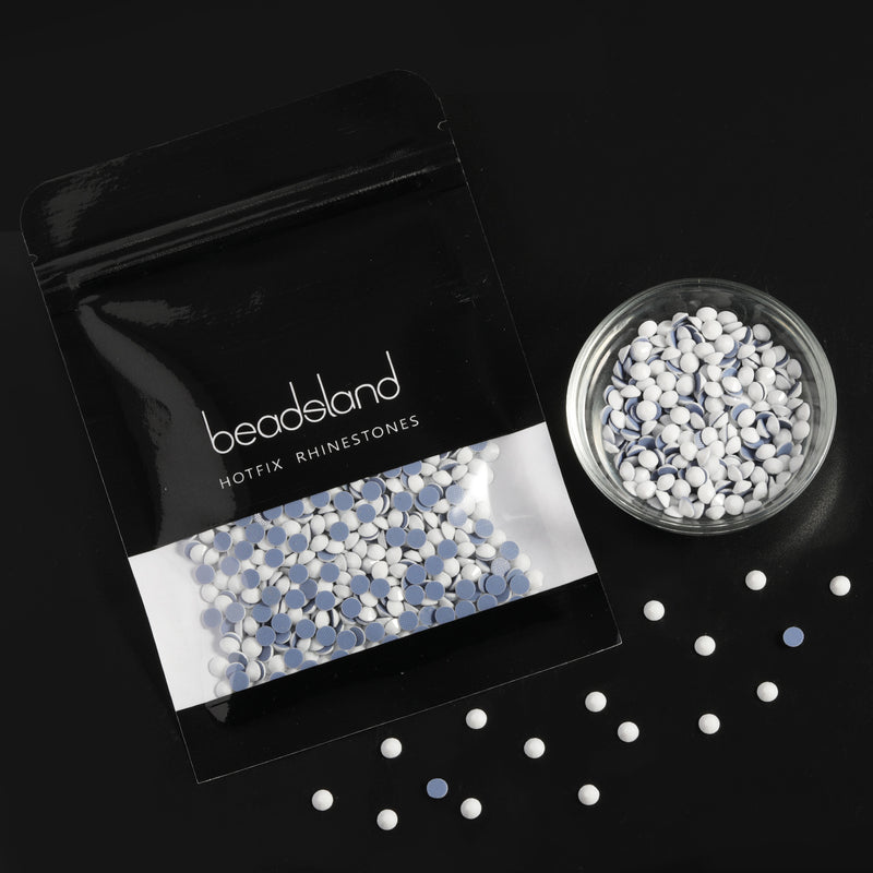 Beadsland Hotfix Rhinestones, Crystal Rhinestones for Crafts Clothes DIY Decoration - Chalk White