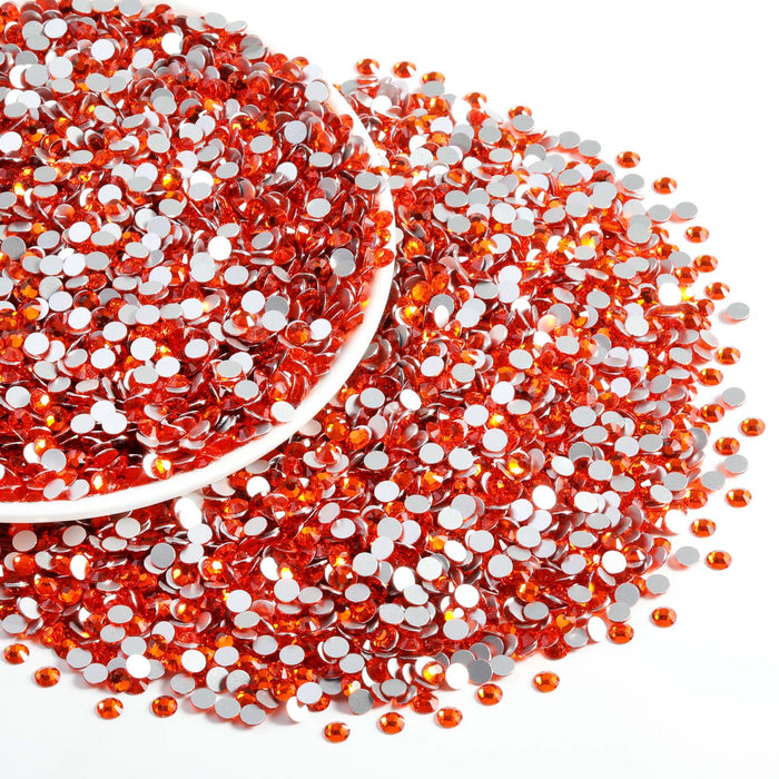 Beadsland Flatback Rhinestones Bulk, Rhinestones for Nails Crafts Clothes DIY Decoration, SS6-SS30-Orange