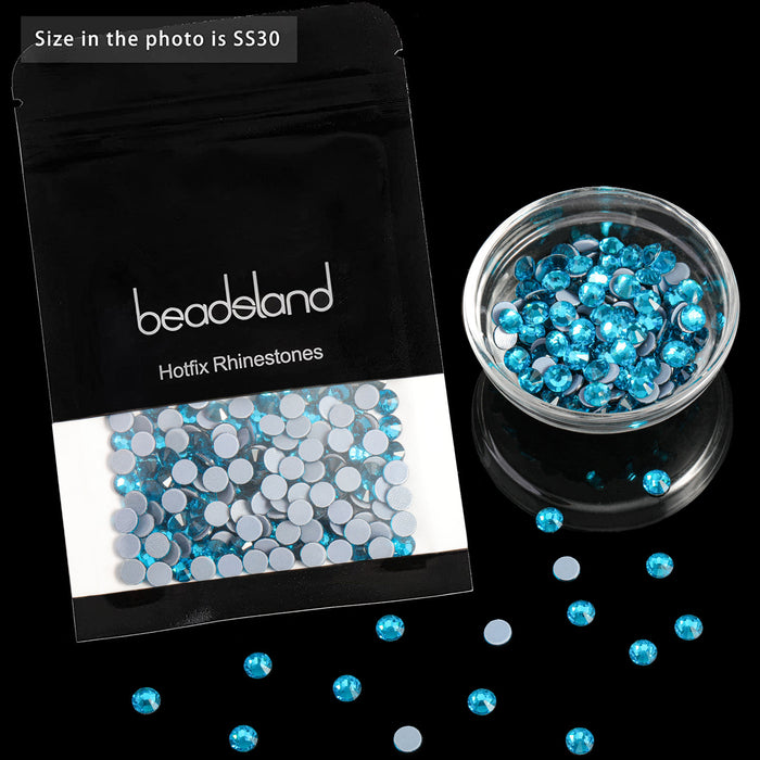 Beadsland Hotfix Rhinestones, Crystal Rhinestones for Crafts Clothes DIY Decoration- Indicolite
