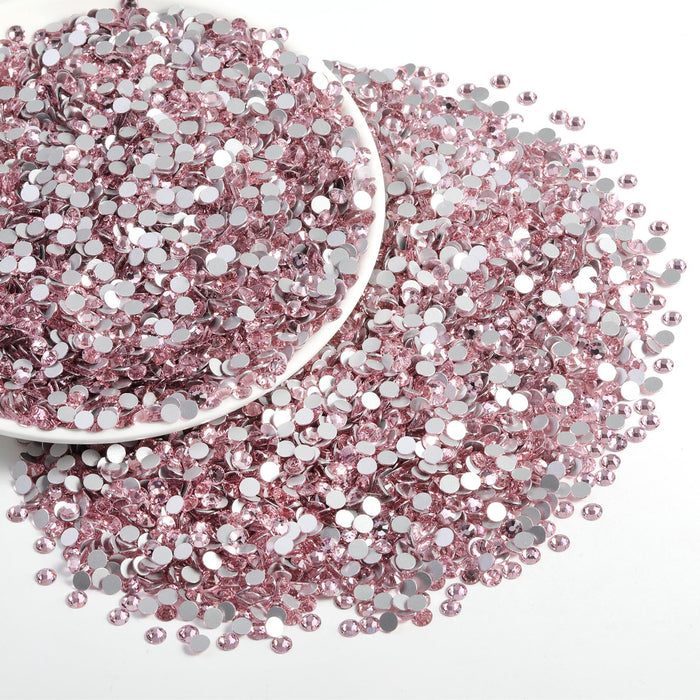 Beadsland Flatback Strass Bulk, 14400 piezas de diamantes de imitación para uñas, manualidades, ropa, decoración de bricolaje, SS6-SS30-Light Pink