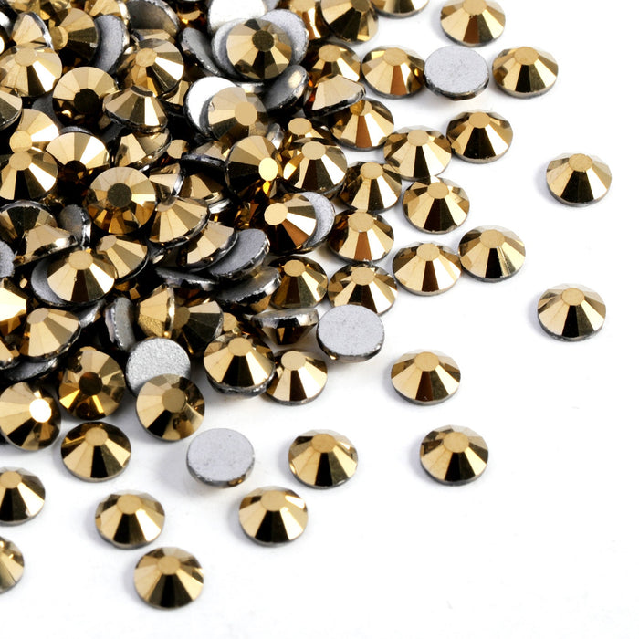 Beadsland Kristall-Strasssteine ​​mit flacher Rückseite, runde Edelsteine ​​für Nagelkunst und Bastelarbeiten, zum Kleben – Silberhämatit