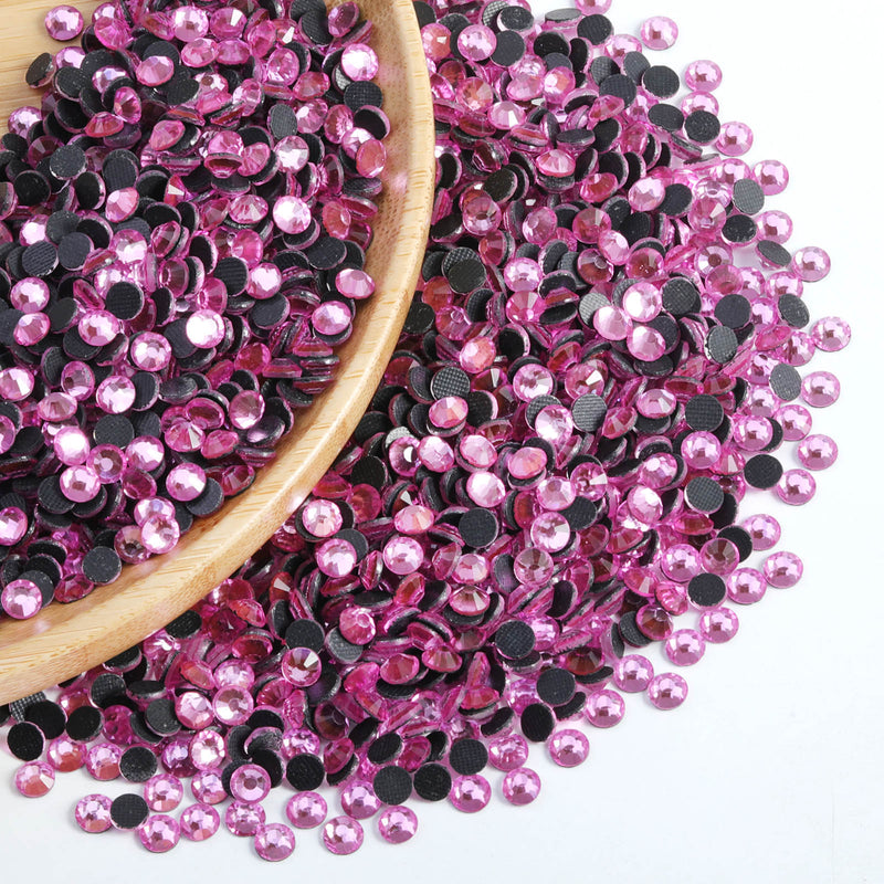 Hotfix Rhinestones Bulk for Crafts Clothes,Hotfix Crystals DIY Decoration, SS6-SS30 - Dark Pink