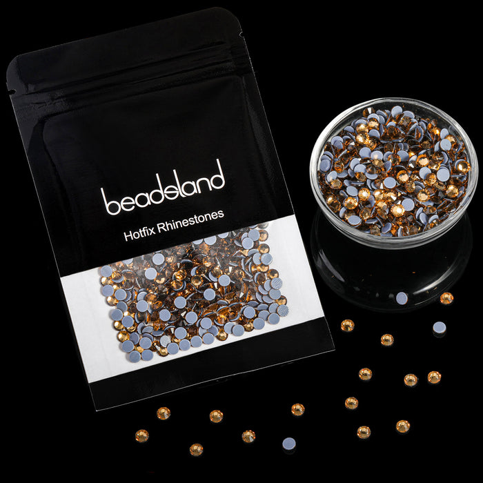 Beadsland Hotfix-Strasssteine, Kristall-Strasssteine ​​zum Basteln von Kleidung, DIY-Dekoration, heller Colorado-Topas