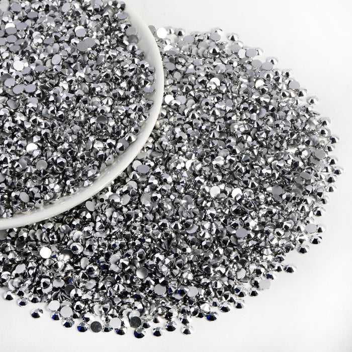 Beadsland Flatback Rhinestones Bulk, Rhinestones for Nails Crafts Clothes DIY Decoration, Silver Hematite