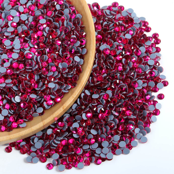Hotfix Rhinestones Bulk for Crafts Clothes,Hotfix Crystals DIY Decoration, SS6-SS30 - Hot Pink