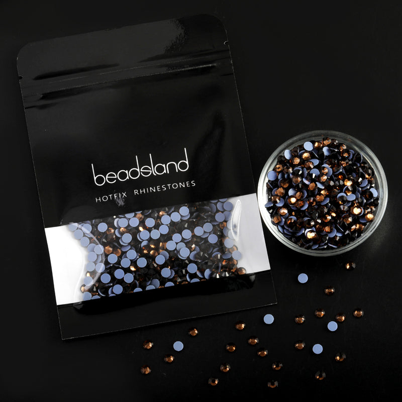 Beadsland Hotfix Rhinestones, Crystal Rhinestones for Crafts Clothes DIY Decoration-Smoked Topaz