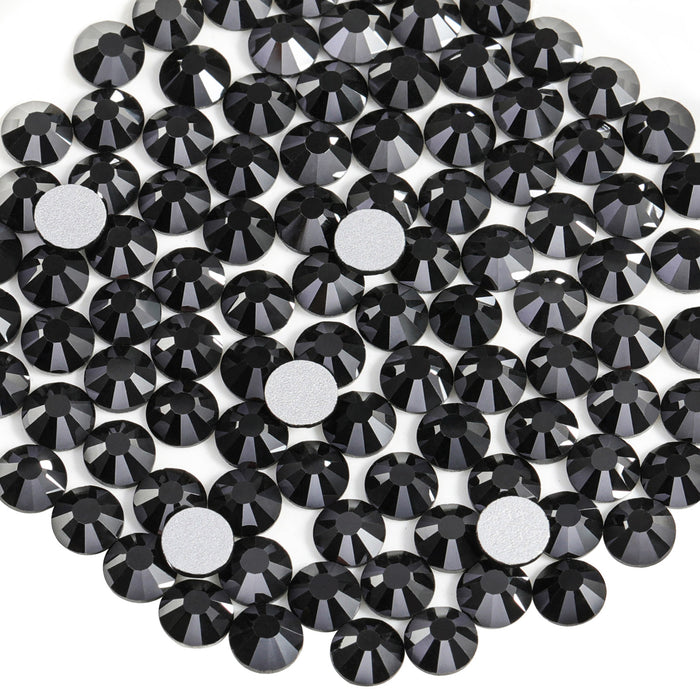 genie crystal Flatback Rhinestones Black ss16 2880 pcs, 20 Gross 4mm Glue  Jet Glass Rhinestone, Diamond Cut gems for Crafts,Nails, Makeup,Lips