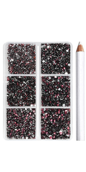 Beadsland 7200pcs Flatback Rhinestones,Nail Gems Round Crystal Rhinestones for Crafts,Mixed 6 Sizes with Wax Pencil Kit, SS3-SS10-Amethyst
