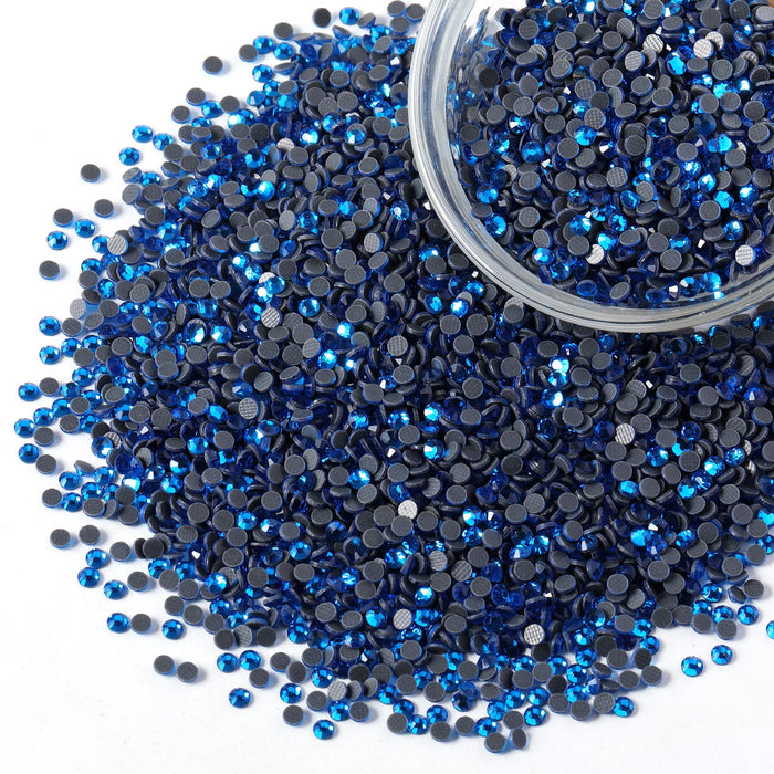 Hotfix Rhinestones Bulk for Crafts Clothes,Hotfix Crystals DIY Decoration, SS6-SS30 - Capri Blue